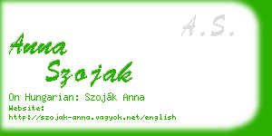 anna szojak business card